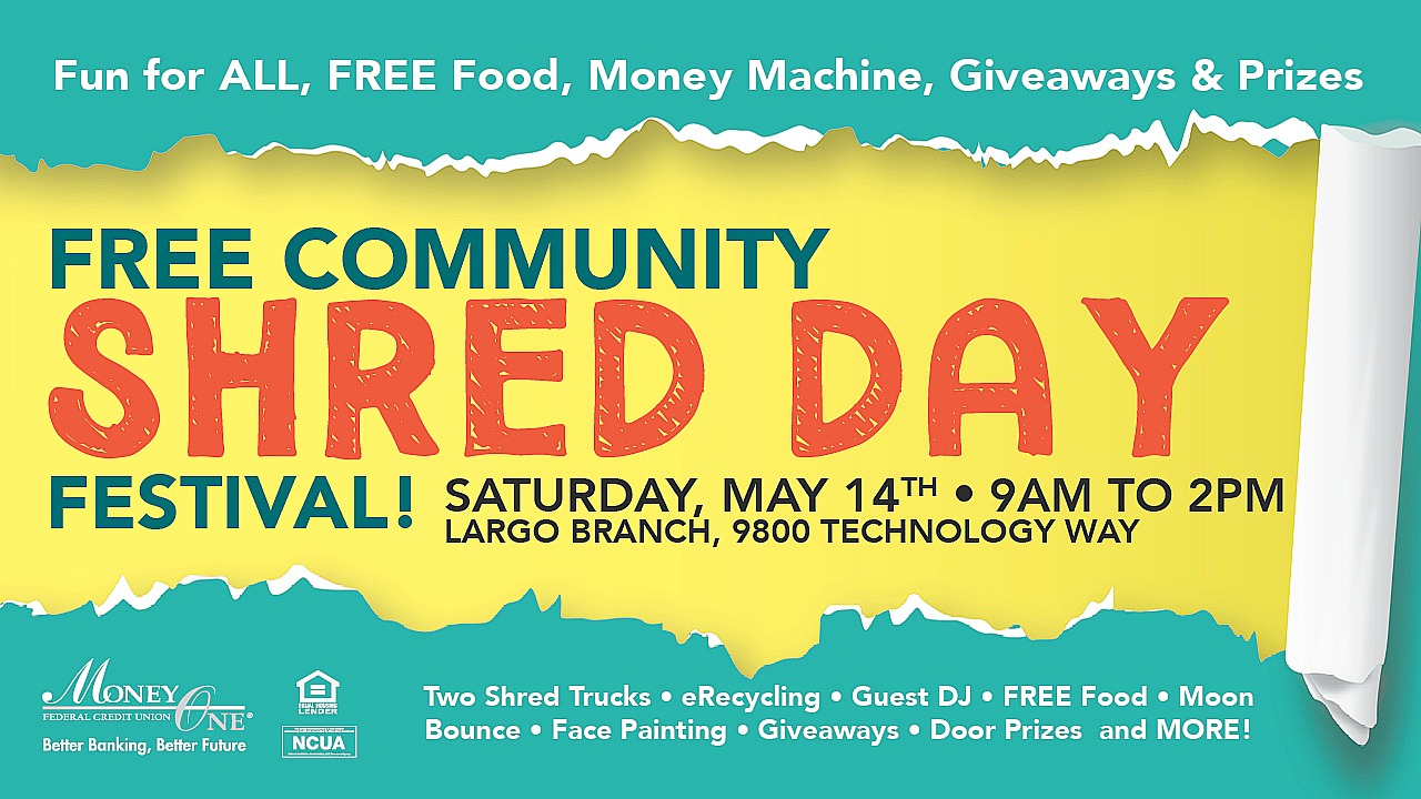 FREE Community Shred Day Festival! Money One FCU Largo Upper