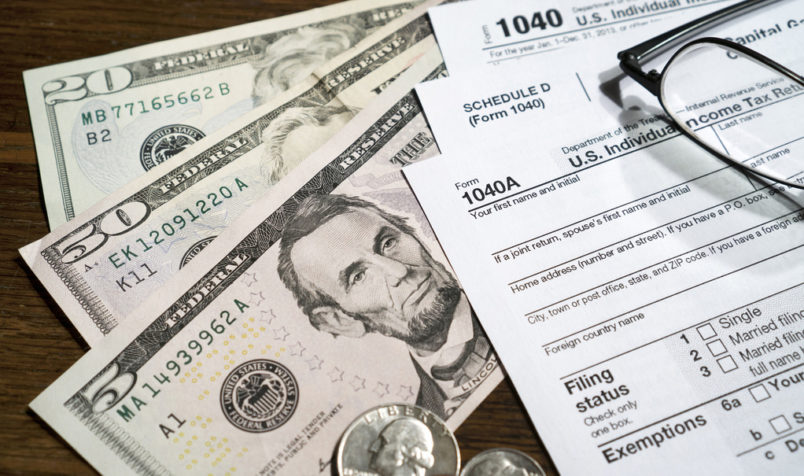 Picture of money and tax forms