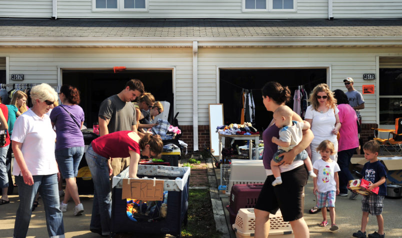 people at a yard sale