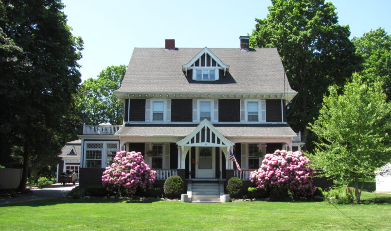 House with a blue sky