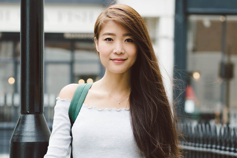 Young woman standing on the street