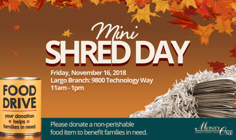 Shred Day invitation with fall leave