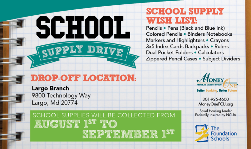 Invitation to participate in annual school supply drive