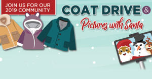 Invitation to Coat Drive and Holiday Party to benefit people in need