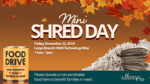 Annual Shred Day information to shred sensitive documents