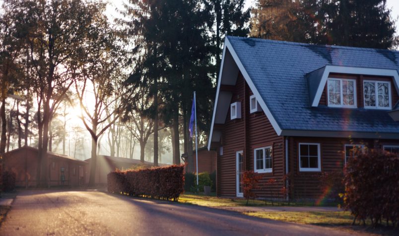 House surrounded by trees in the morning