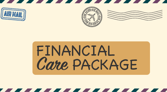 Image of mail which says Financial Care Package