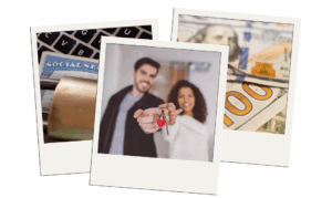 3 photos for Balancetrack Sweepstakes, one of money, another of 2 people with a key, and a glimpse of an SSN card