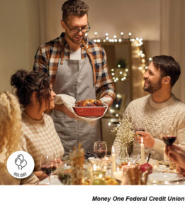 Lights, Room, Pale Room, People celebrating Thanksgiving, Thanksgiving food, big group